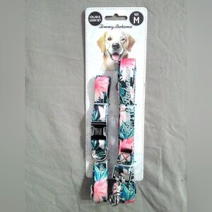 Tommy Bahama Floral Dog Collar and Leash Set (M)